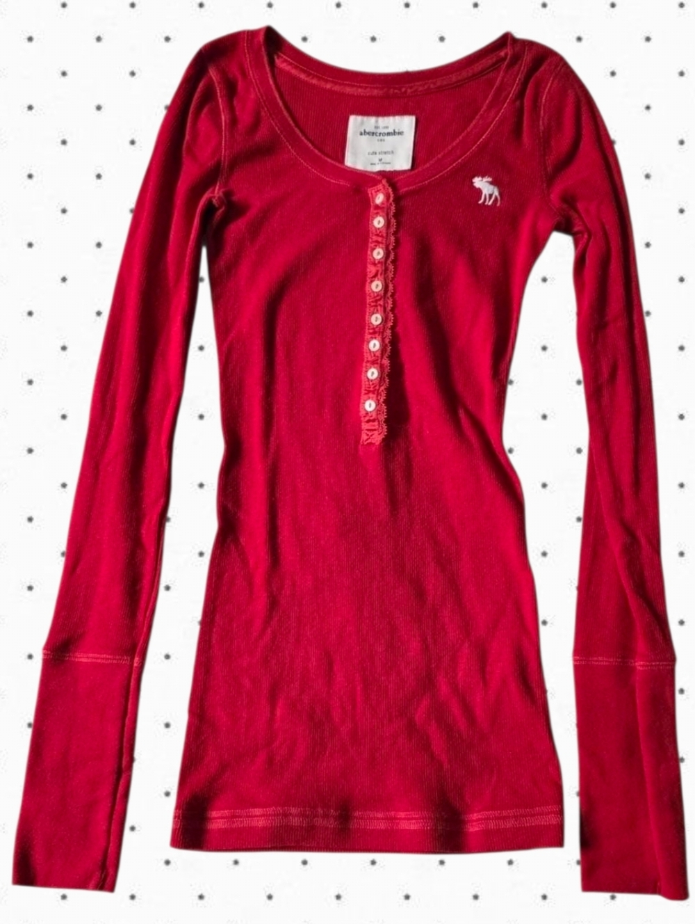 Abercrombie vintage ribbed long sleeve button up henley